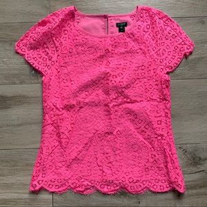 Pink lace jcrew top